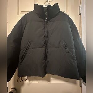 Winter Black Quilted Puffer Jacket